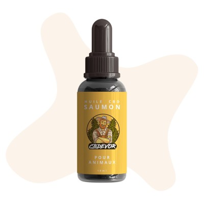 Huile CBD animaux 2,5% – 5% – Goût saumon